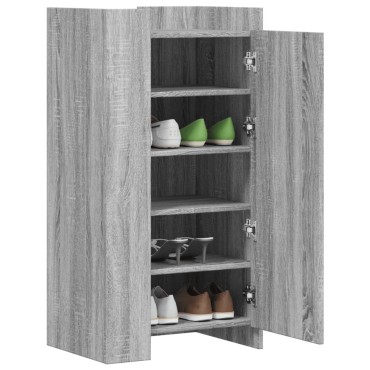 vidaXL Παπουτσοθήκη Γκρι Sonoma 52x37,5x100cm από Επεξεργ. Ξύλο