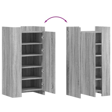 vidaXL Παπουτσοθήκη Γκρι Sonoma 52x37,5x100cm από Επεξεργ. Ξύλο