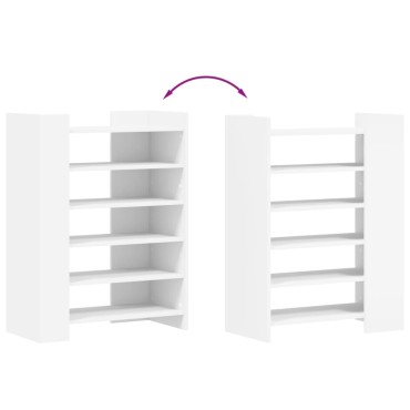 vidaXL Παπουτσοθήκη Λευκή 74,5x37,5x100cm από Επεξεργασμένο Ξύλο