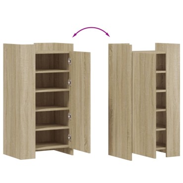 vidaXL Παπουτσοθήκη Sonoma Δρυς 52x37,5x100cm από Επεξεργασμένο Ξύλο