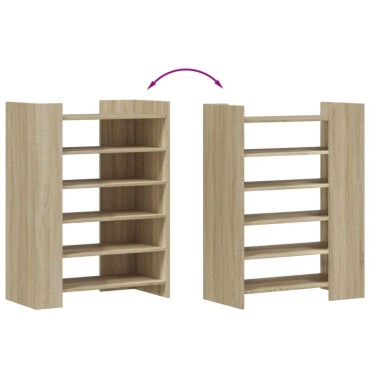 vidaXL Παπουτσοθήκη Sonoma Δρυς 74,5x37,5x100cm Επεξεργασμένο Ξύλο