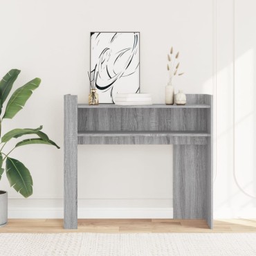 vidaXL Τραπέζι Κονσόλα Γκρι Sonoma 100x35x90cm Επεξεργασμένο Ξύλο 1 τεμ.