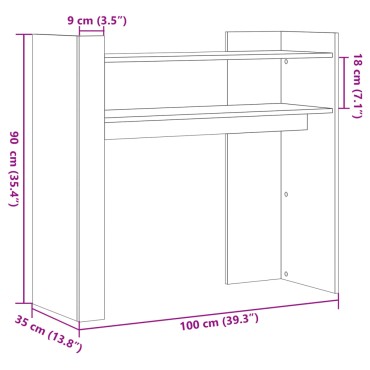 vidaXL Τραπέζι Κονσόλα Γκρι Sonoma 100x35x90cm Επεξεργασμένο Ξύλο 1 τεμ.
