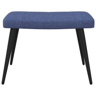 vidaXL Πολυθρόνα Relax Μπλε Υφασμάτινη με Σκαμπό 61x70x96,5cm 1 τεμ.