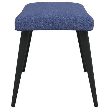 vidaXL Πολυθρόνα Relax Μπλε Υφασμάτινη με Σκαμπό 61x70x96,5cm 1 τεμ.