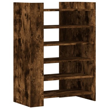 vidaXL Παπουτσοθήκη Καπνιστή Δρυς 74,5x37,5x100cm Επεξεργασμένο Ξύλο
