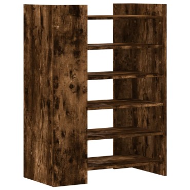 vidaXL Παπουτσοθήκη Καπνιστή Δρυς 74,5x37,5x100cm Επεξεργασμένο Ξύλο