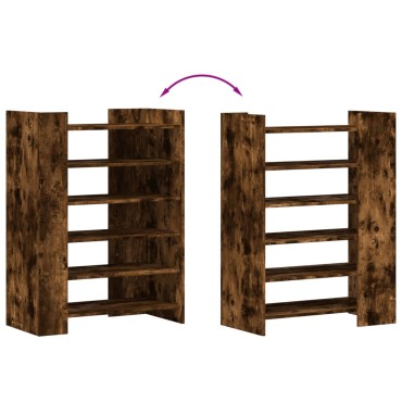 vidaXL Παπουτσοθήκη Καπνιστή Δρυς 74,5x37,5x100cm Επεξεργασμένο Ξύλο
