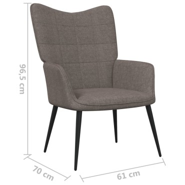 vidaXL Πολυθρόνα Relax Χρώμα Taupe Υφασμάτινη με Σκαμπό 61x70x96,5cm 1 τεμ.