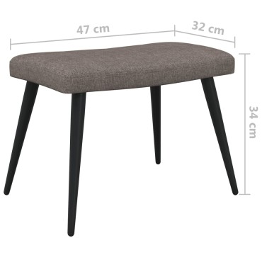 vidaXL Πολυθρόνα Relax Χρώμα Taupe Υφασμάτινη με Σκαμπό 61x70x96,5cm 1 τεμ.