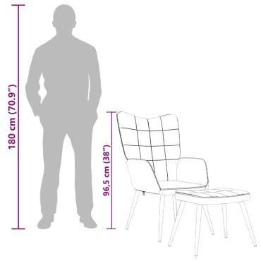 vidaXL Πολυθρόνα Relax Χρώμα Taupe Υφασμάτινη με Σκαμπό 61x70x96,5cm 1 τεμ.