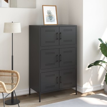 vidaXL Ντουλάπι Μαύρο 68x39x113cm από Ατσάλι 1 τεμ.