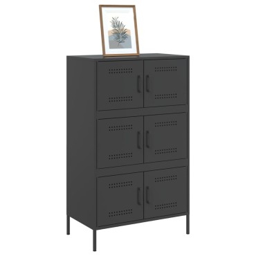 vidaXL Ντουλάπι Μαύρο 68x39x113cm από Ατσάλι 1 τεμ.