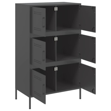 vidaXL Ντουλάπι Μαύρο 68x39x113cm από Ατσάλι 1 τεμ.