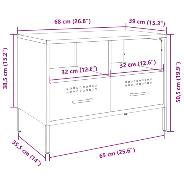 vidaXL Έπιπλο Τηλεόρασης Ροζ 68x39x50,5cm από Χάλυβα