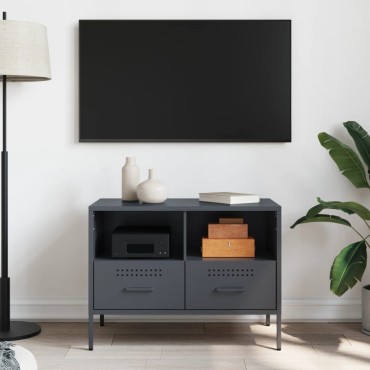 vidaXL Έπιπλο Τηλεόρασης Ανθρακί 68x39x50,5cm από Χάλυβα