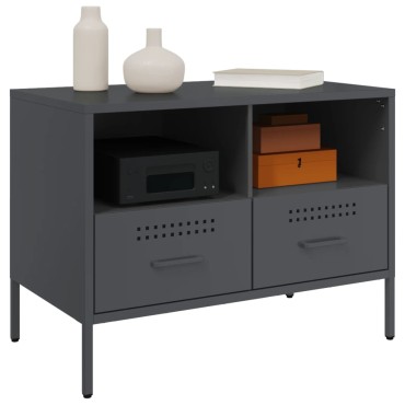 vidaXL Έπιπλο Τηλεόρασης Ανθρακί 68x39x50,5cm από Χάλυβα