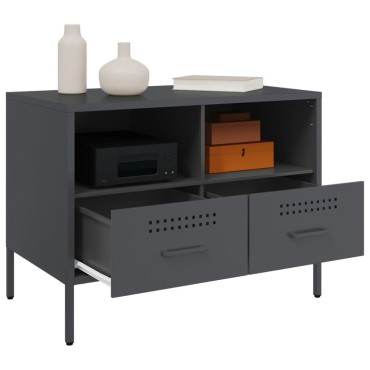 vidaXL Έπιπλο Τηλεόρασης Ανθρακί 68x39x50,5cm από Χάλυβα