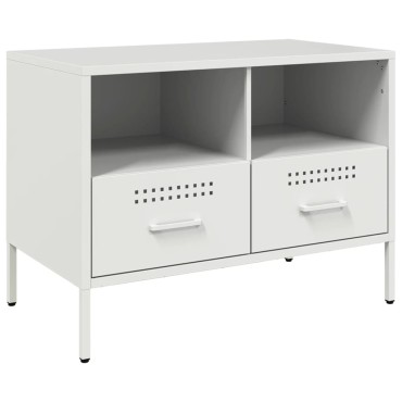 vidaXL Έπιπλο Τηλεόρασης Λευκό 68x39x50,5cm από Χάλυβα