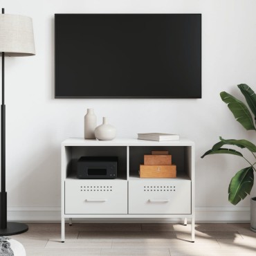 vidaXL Έπιπλο Τηλεόρασης Λευκό 68x39x50,5cm από Χάλυβα