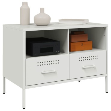 vidaXL Έπιπλο Τηλεόρασης Λευκό 68x39x50,5cm από Χάλυβα