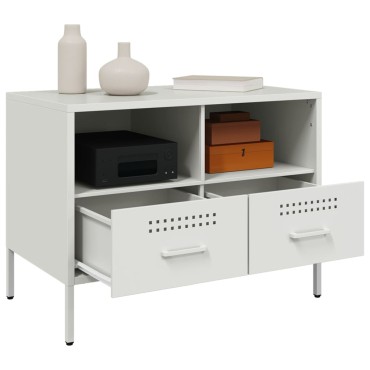 vidaXL Έπιπλο Τηλεόρασης Λευκό 68x39x50,5cm από Χάλυβα