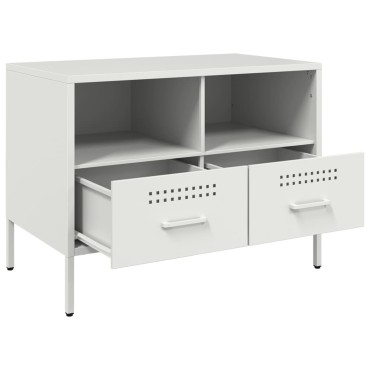 vidaXL Έπιπλο Τηλεόρασης Λευκό 68x39x50,5cm από Χάλυβα