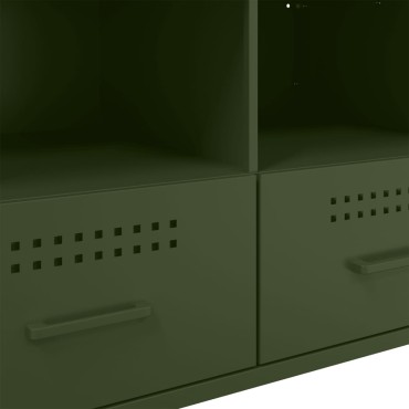 vidaXL Έπιπλο Τηλεόρασης Πράσινο Λαδί 68x39x50,5cm από Ατσάλι