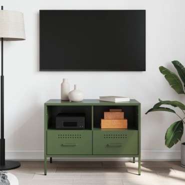 vidaXL Έπιπλο Τηλεόρασης Πράσινο Λαδί 68x39x50,5cm από Ατσάλι