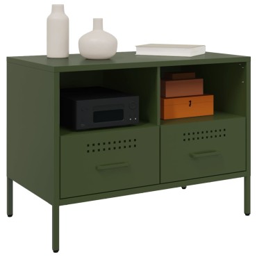 vidaXL Έπιπλο Τηλεόρασης Πράσινο Λαδί 68x39x50,5cm από Ατσάλι