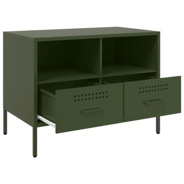 vidaXL Έπιπλο Τηλεόρασης Πράσινο Λαδί 68x39x50,5cm από Ατσάλι