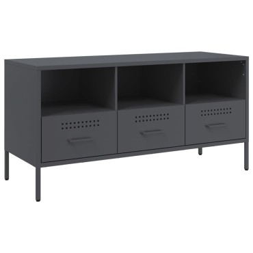 vidaXL Έπιπλο Τηλεόρασης Ανθρακί 100,5x39x50,5cm από Ατσάλι