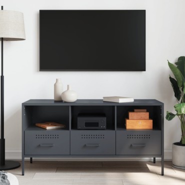 vidaXL Έπιπλο Τηλεόρασης Ανθρακί 100,5x39x50,5cm από Ατσάλι