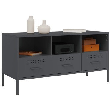 vidaXL Έπιπλο Τηλεόρασης Ανθρακί 100,5x39x50,5cm από Ατσάλι