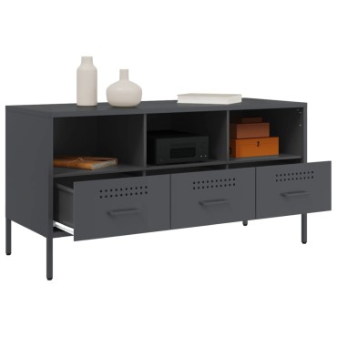 vidaXL Έπιπλο Τηλεόρασης Ανθρακί 100,5x39x50,5cm από Ατσάλι