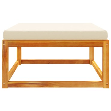 vidaXL Υποπόδιο Κήπου 65x65x29cm από Μασίφ Ξύλο Ακακίας με Μαξιλάρι 1 τεμ. Γωνιακός
