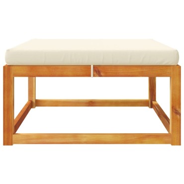 vidaXL Υποπόδιο Κήπου 65x65x29cm από Μασίφ Ξύλο Ακακίας με Μαξιλάρι 1 τεμ. Γωνιακός