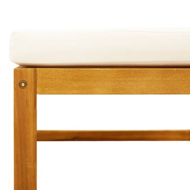 vidaXL Υποπόδιο Κήπου 65x65x29cm από Μασίφ Ξύλο Ακακίας με Μαξιλάρι 1 τεμ. Γωνιακός