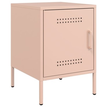 vidaXL Κομοδίνα 2 τεμ. Ροζ 36x39x50,5cm από Χάλυβα