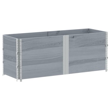 vidaXL Ζαρντινιέρα Κήπου Γκρι 150x50 εκ. από Μασίφ Ξύλο Πεύκου