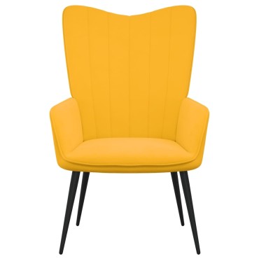 vidaXL Πολυθρόνα Relax Κίτρινο Μουσταρδί Βελούδινη 61x70x96,5cm 1 τεμ.