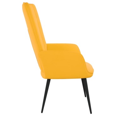 vidaXL Πολυθρόνα Relax Κίτρινο Μουσταρδί Βελούδινη 61x70x96,5cm 1 τεμ.