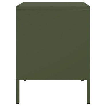 vidaXL Κομοδίνα 2 τεμ. Πράσινο Λαδί 36x39x50,5cm από Χάλυβα