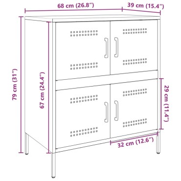 vidaXL Ντουλάπι Μαύρο 68x39x79cm από Ατσάλι 1 τεμ.