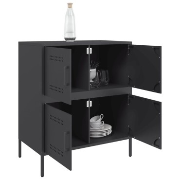 vidaXL Ντουλάπι Μαύρο 68x39x79cm από Ατσάλι 1 τεμ.