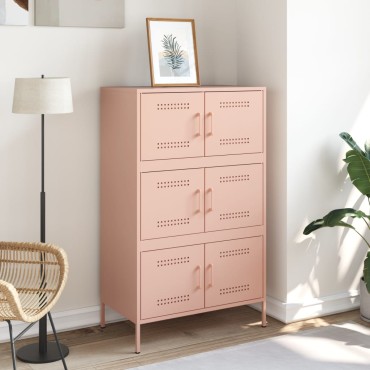 vidaXL Ντουλάπι Ροζ 68x39x113cm από Ατσάλι 1 τεμ.