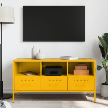 vidaXL Έπιπλο Τηλεόρασης Μουσταρδί Κίτρινο 100,5x39x50,5cm από Ατσάλι