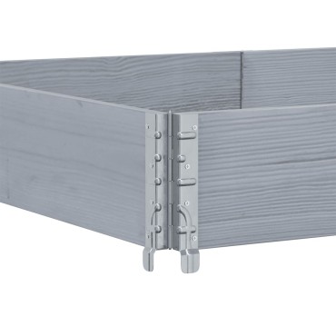 vidaXL Ζαρντινιέρα Κήπου Γκρι 150x100 εκ. από Μασίφ Ξύλο Πεύκου