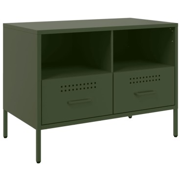 vidaXL Έπιπλα Τηλεόρασης 2 τεμ. Πράσινο Λαδί 68x39x50,5cm από Χάλυβα