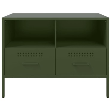 vidaXL Έπιπλα Τηλεόρασης 2 τεμ. Πράσινο Λαδί 68x39x50,5cm από Χάλυβα